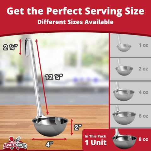 Avant Grub stainless steel disher for quick, consistent portioning in busy kitchens.