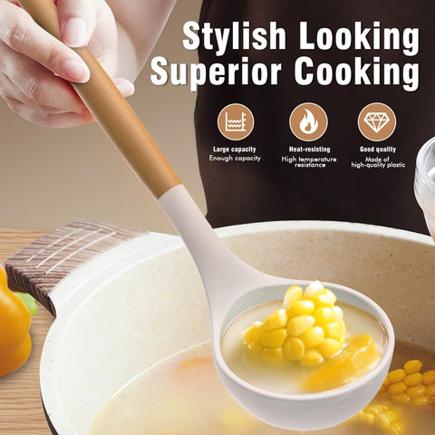 AVGPD deep soup ladle makes easy ladling without spills