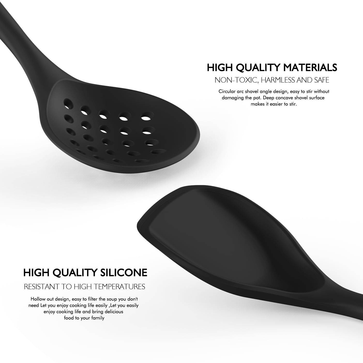 AVGPD silicone ladle with wood handle, ideal for soups.