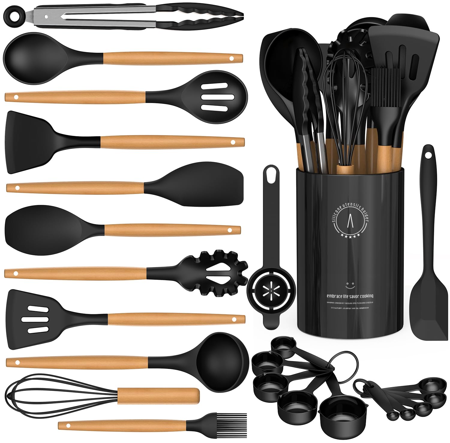 AVGPD silicone slotted turner for gentle flipping on non-stick pans