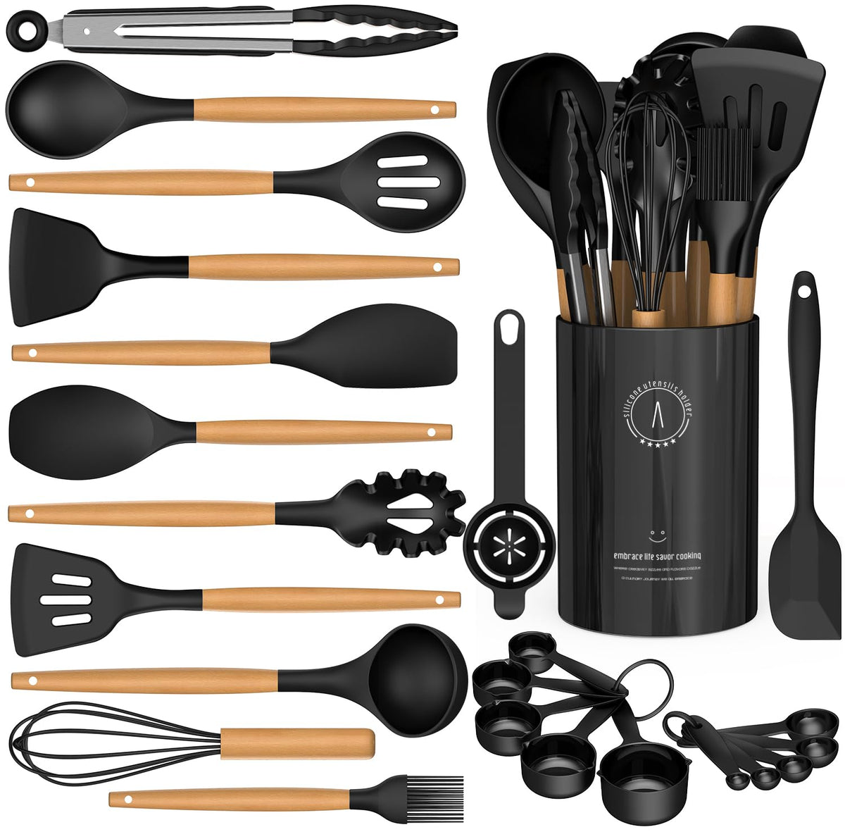 AVGPD silicone slotted turner for gentle flipping on non-stick pans