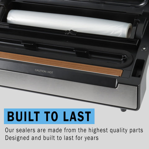 Avid Armor AVS2400 built-in cutter enables custom bag sizes for versatility.