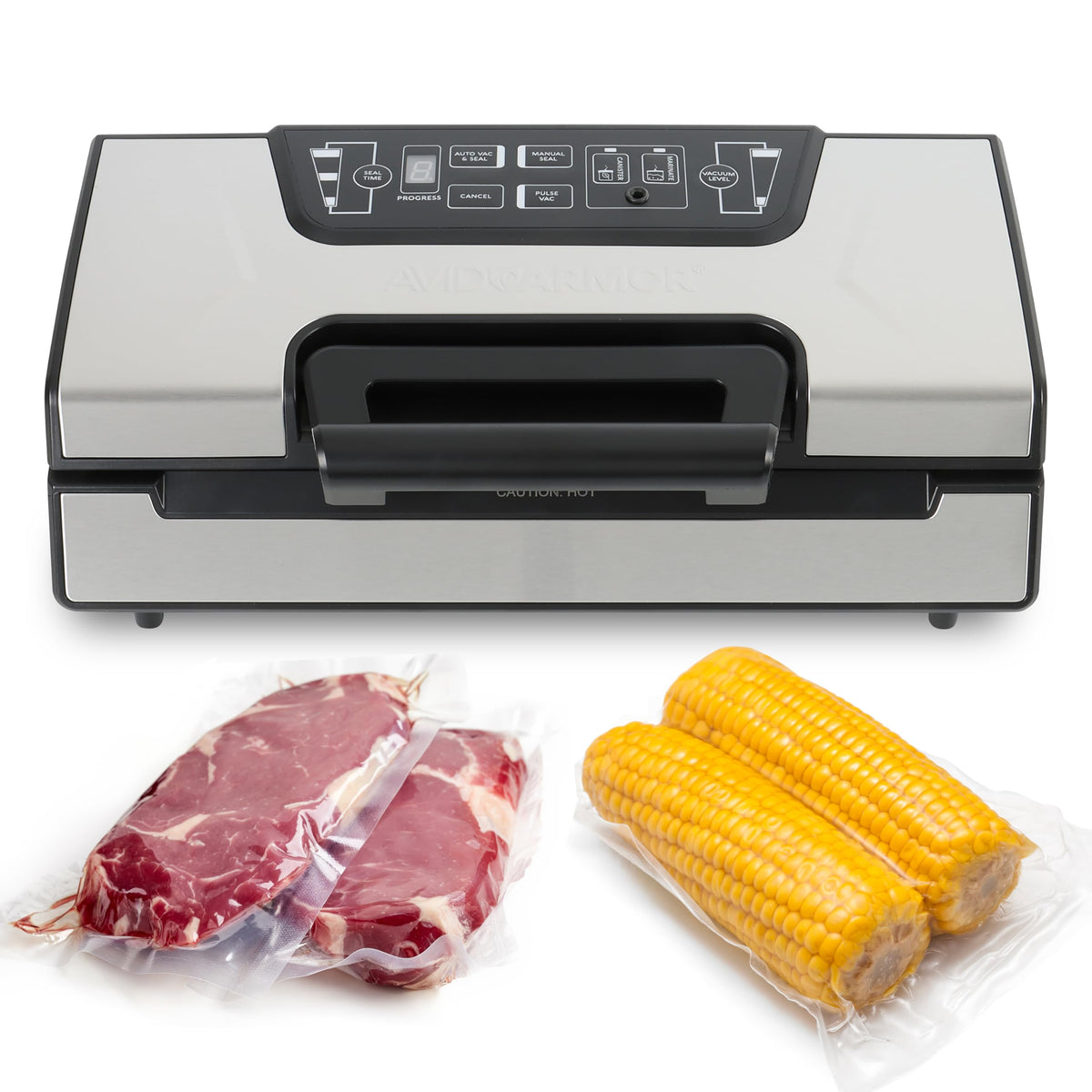 Avid Armor AVS2400 sealing action delivers strong vacuum for fresh storage.