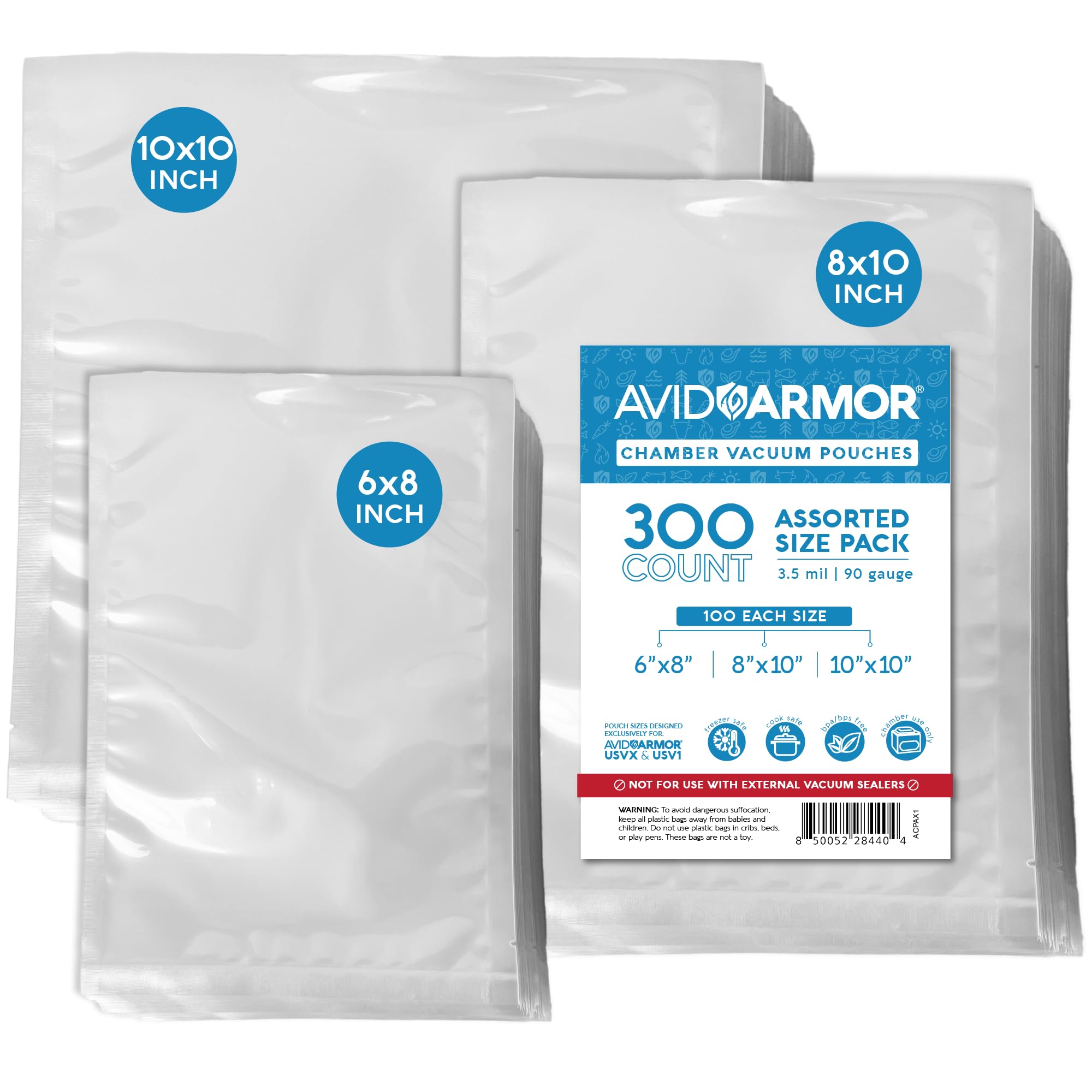 Avid Armor chamber bags in 6x8 size ready for versatile meal prep
