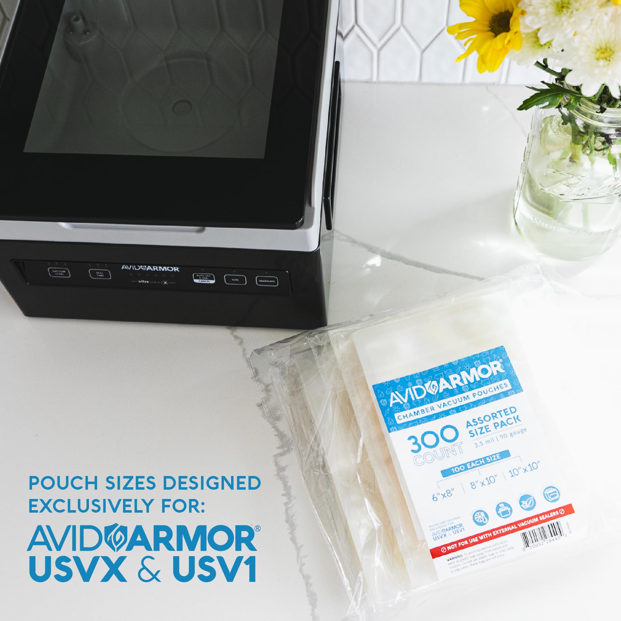Avid Armor 8x10 bags prepared for sous vide cooking