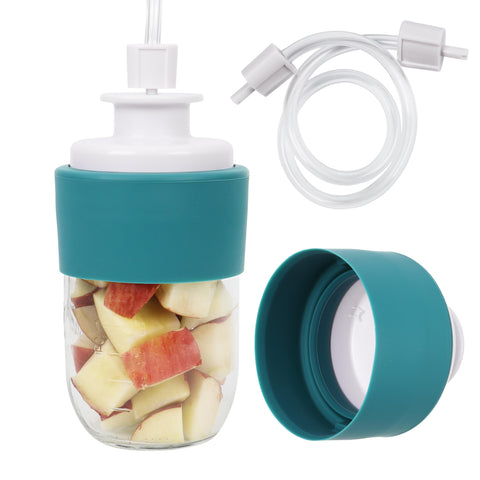 Avid Armor jar hood attached to a wide-mouth jar showing airtight seal for freshness