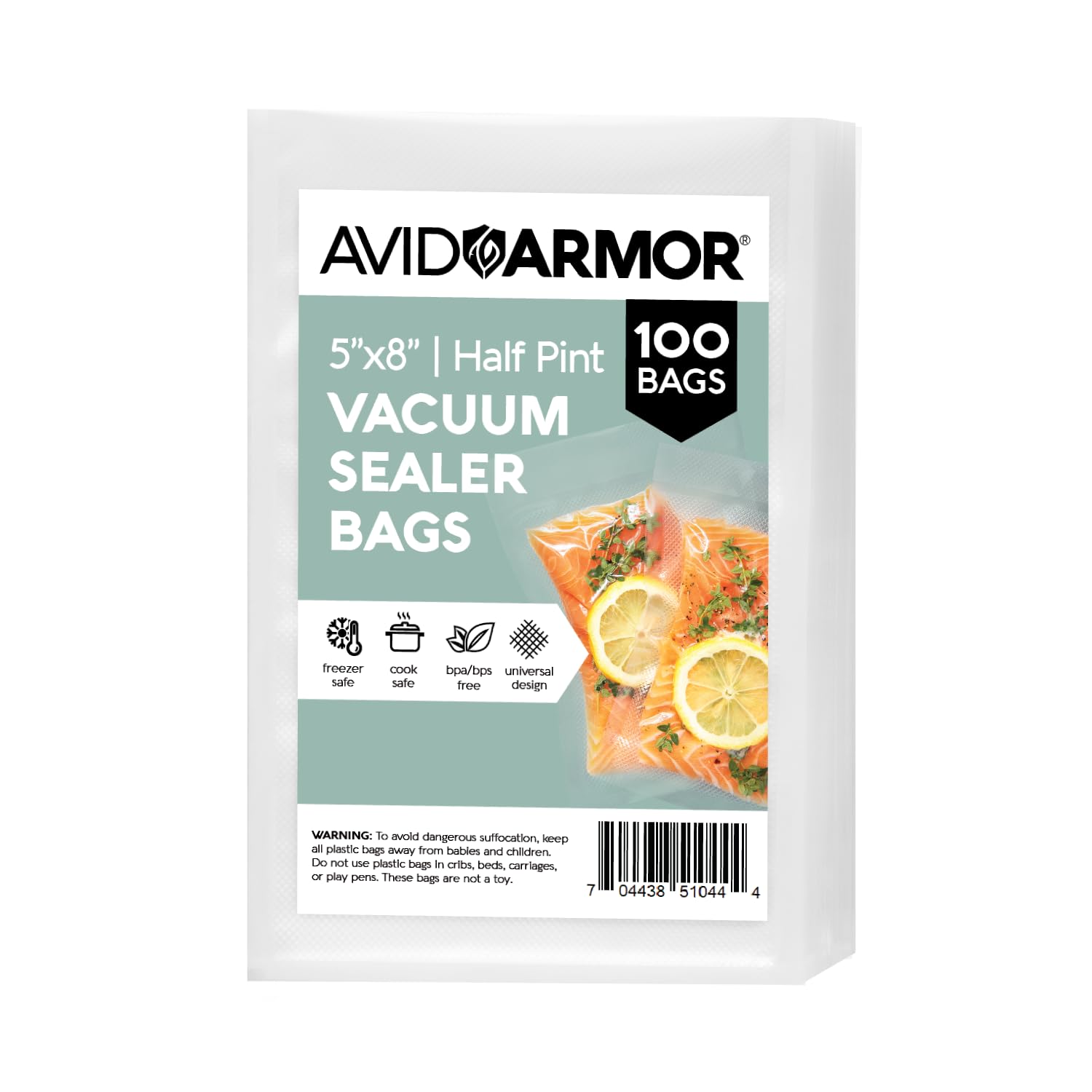Avid Armor small pint-size vacuum seal bags for compact storage and fresh meals