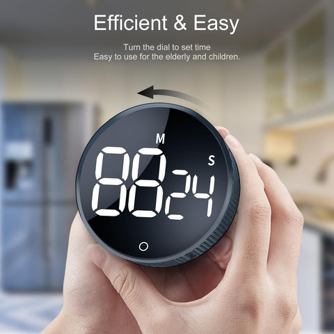 AVINIA timer with magnetic back sticks to fridge or board for hands-free use