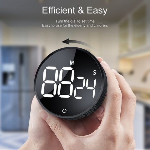 AVINIA timer with magnetic back clip sticks to metal surfaces for hands-free use
