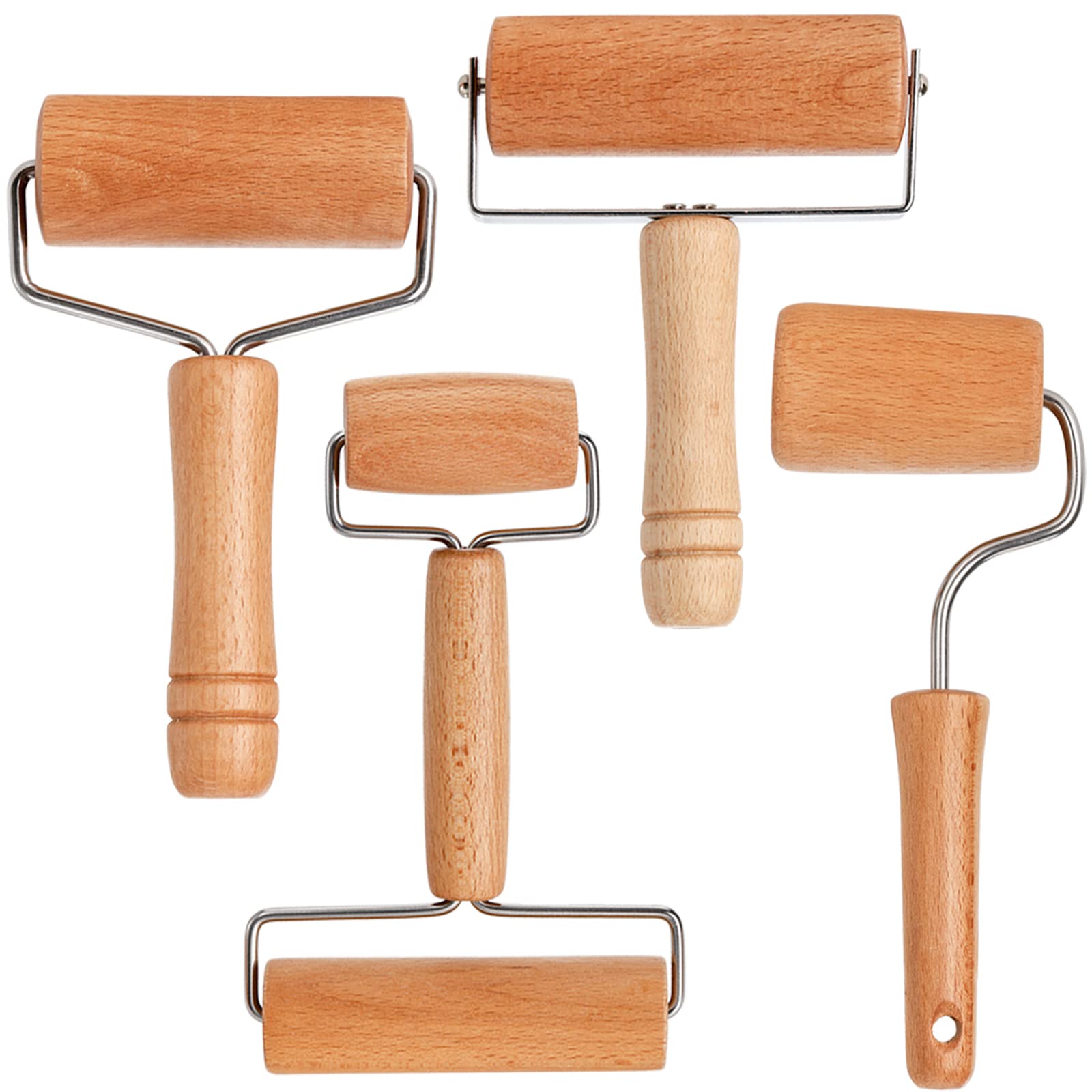 AVLA 4-pack wood pastry rollers evenly distribute dough