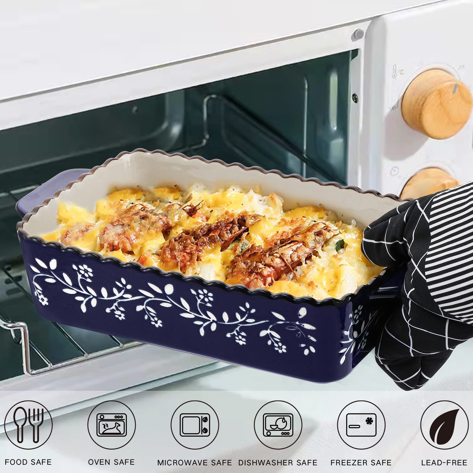 AVLA bakeware is microwave-safe and dishwasher-safe for convenient daily use.