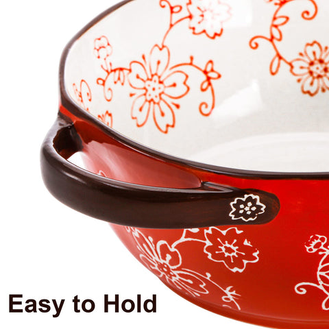 AVLA cherry blossom pattern bowls add color to everyday meals.
