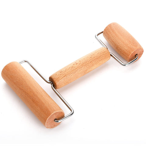 AVLA natural beech wood rolling pin with safe, odor-free finish