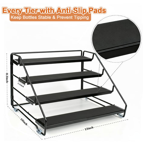 AVMDOM spice rack in black metal with rust-resistant coating