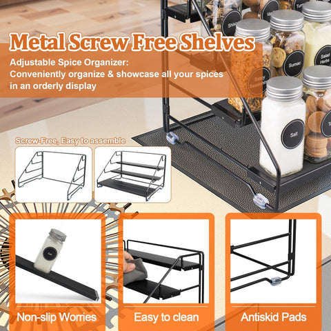 AVMDOM wide 13-inch spice rack fits most shelves