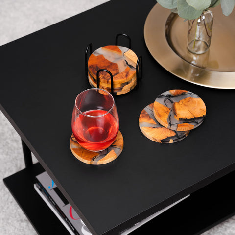 Avocrafts coffee cup on coaster illustrates everyday use and surface protection.