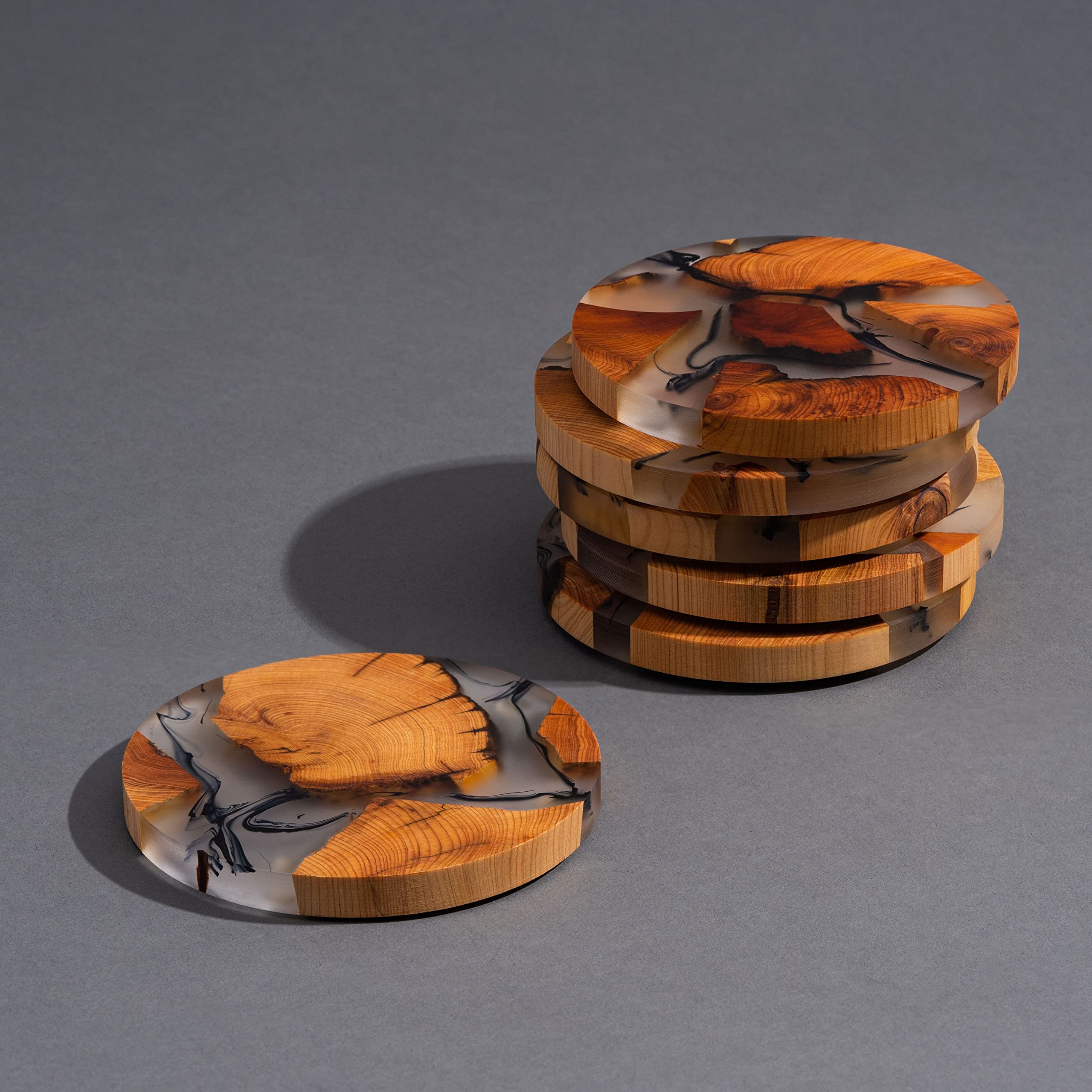 Avocrafts epoxy resin coaster detail showcases modern design and durability.