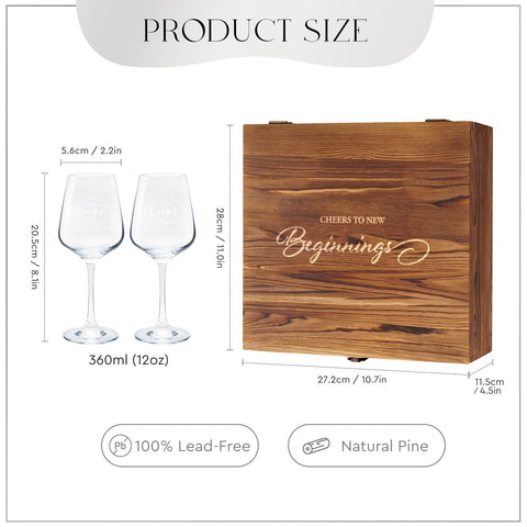 AW BRIDAL 12oz wine glasses closeup – clear crystal shine enhances festive toasts.