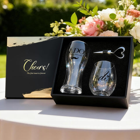 AW BRIDAL i DO text wine glass highlighting first toast moment