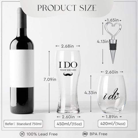 AW BRIDAL pilsner beer mug featuring humorous text for wedding celebrations
