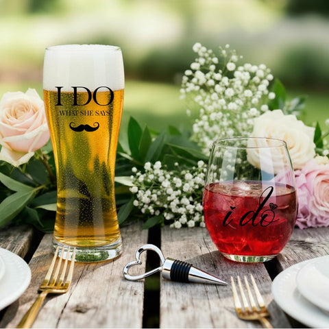 AW BRIDAL wine stopper included to preserve pours after toasts