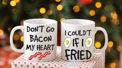 AW Fashions Don't Go Bacon My Heart mug gift-ready packaging