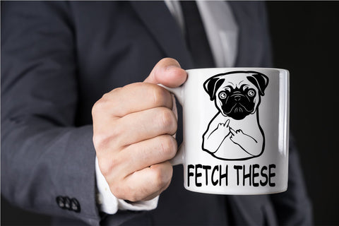 AW Fashions Fetch This Cute Dog Middle Finger mug dishwasher safe for easy cleaning