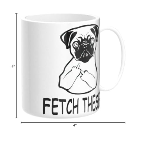 AW Fashions Fetch This Cute Dog Middle Finger mug gift-ready presentation for dog lovers