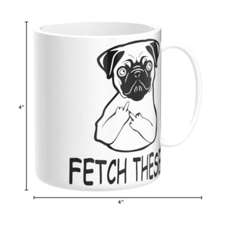 AW Fashions Fetch This Cute Dog Middle Finger mug gift-ready presentation for dog lovers