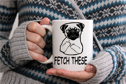 AW Fashions Fetch This Cute Dog Middle Finger mug microwave safe for quick reheats