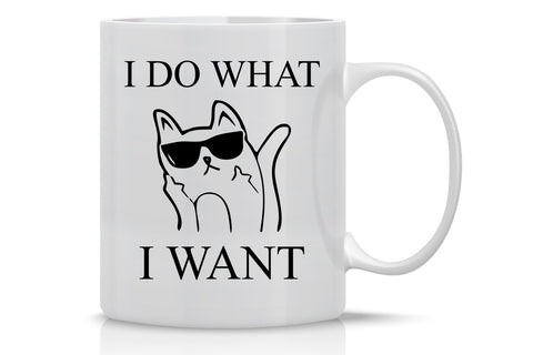 AW Fashions Grumpy Cat Mug front view, cozy mornings with a smile