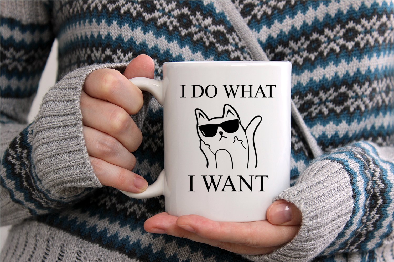 AW Fashions Grumpy Cat Mug microwave-safe, convenient for quick hot drinks