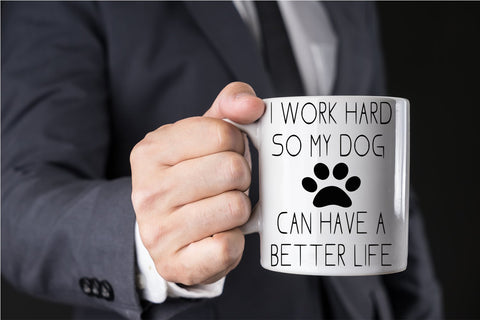 AW Fashions I Work Hard So My Dog Back View mug with dual-side print for both hands