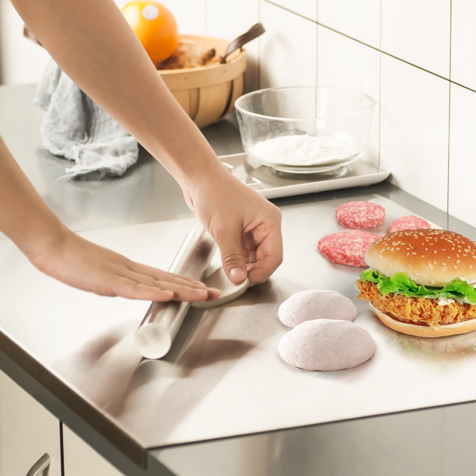 Awagas durable stainless steel board suitable for professional kitchen or home use.