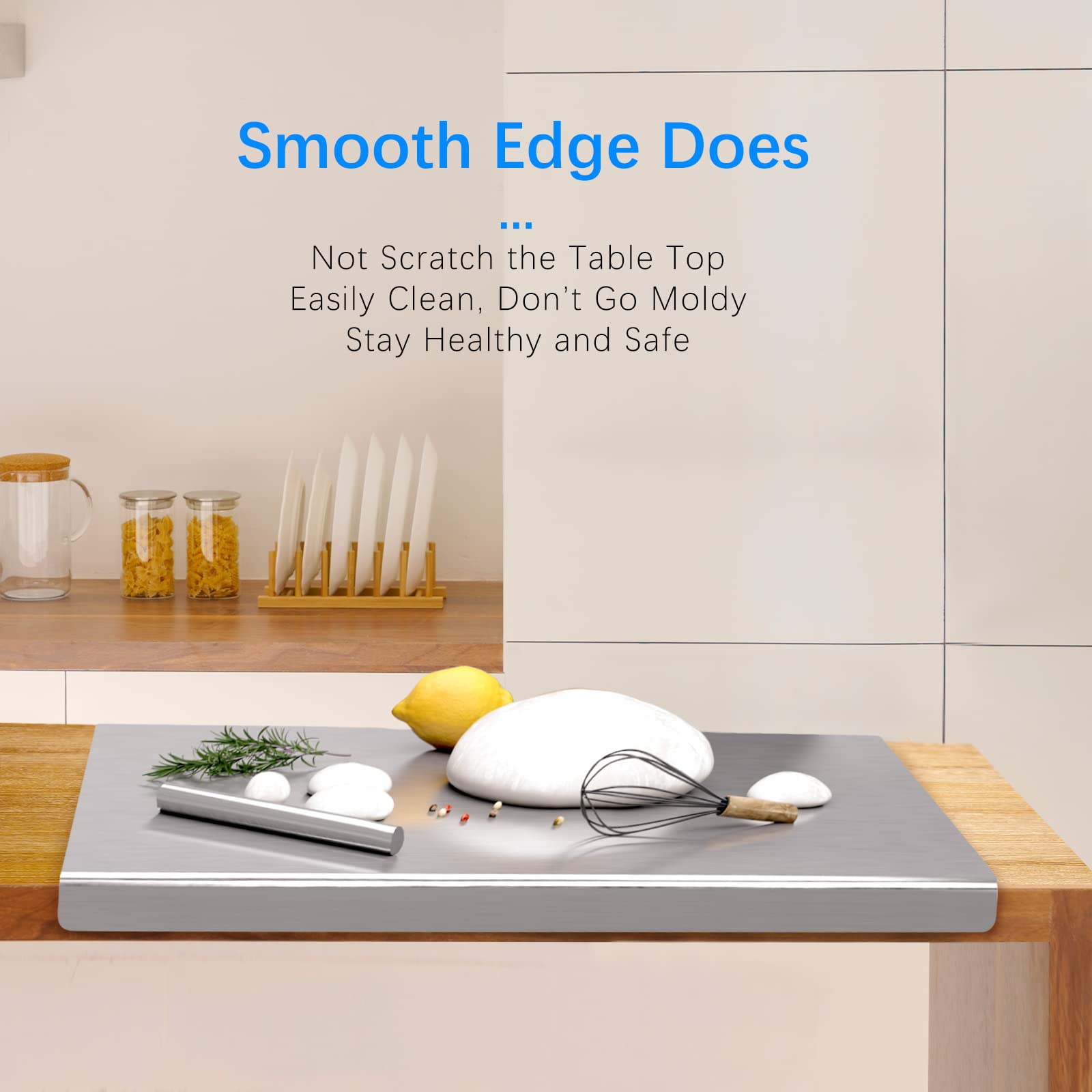 Awagas board with non-slip mat keeps the surface steady during prep.