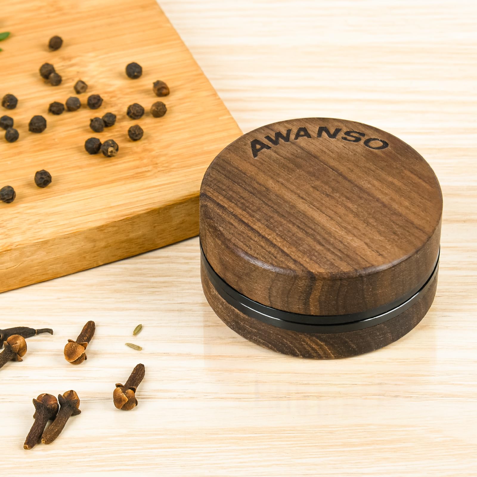 Awanso kitchen spice grinder 2-piece compact for home cooks.