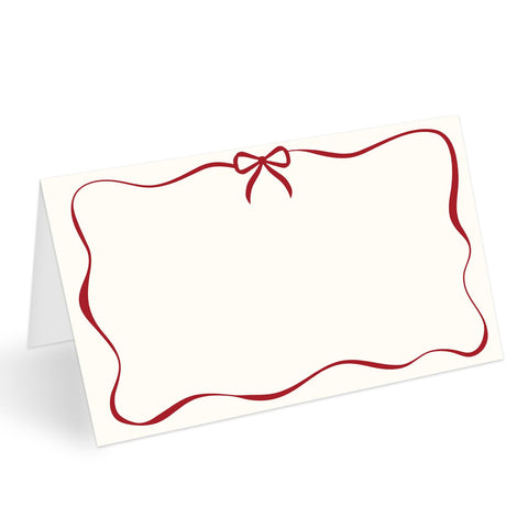 AWDSTN red bow border place card 25-pack for elegant seating arrangements.