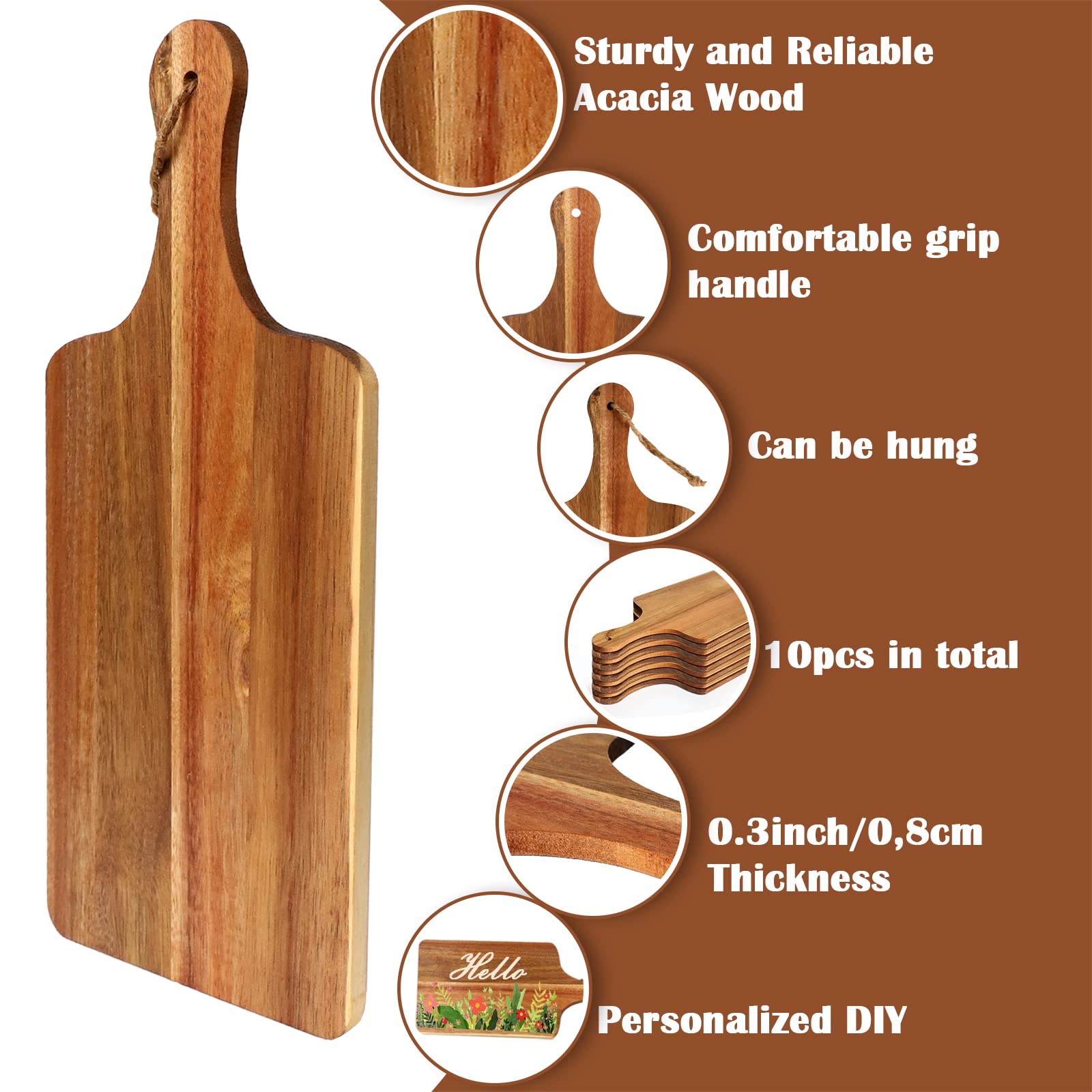 Aweyka bulk set of 10 cutting boards ready for kitchen tasks.