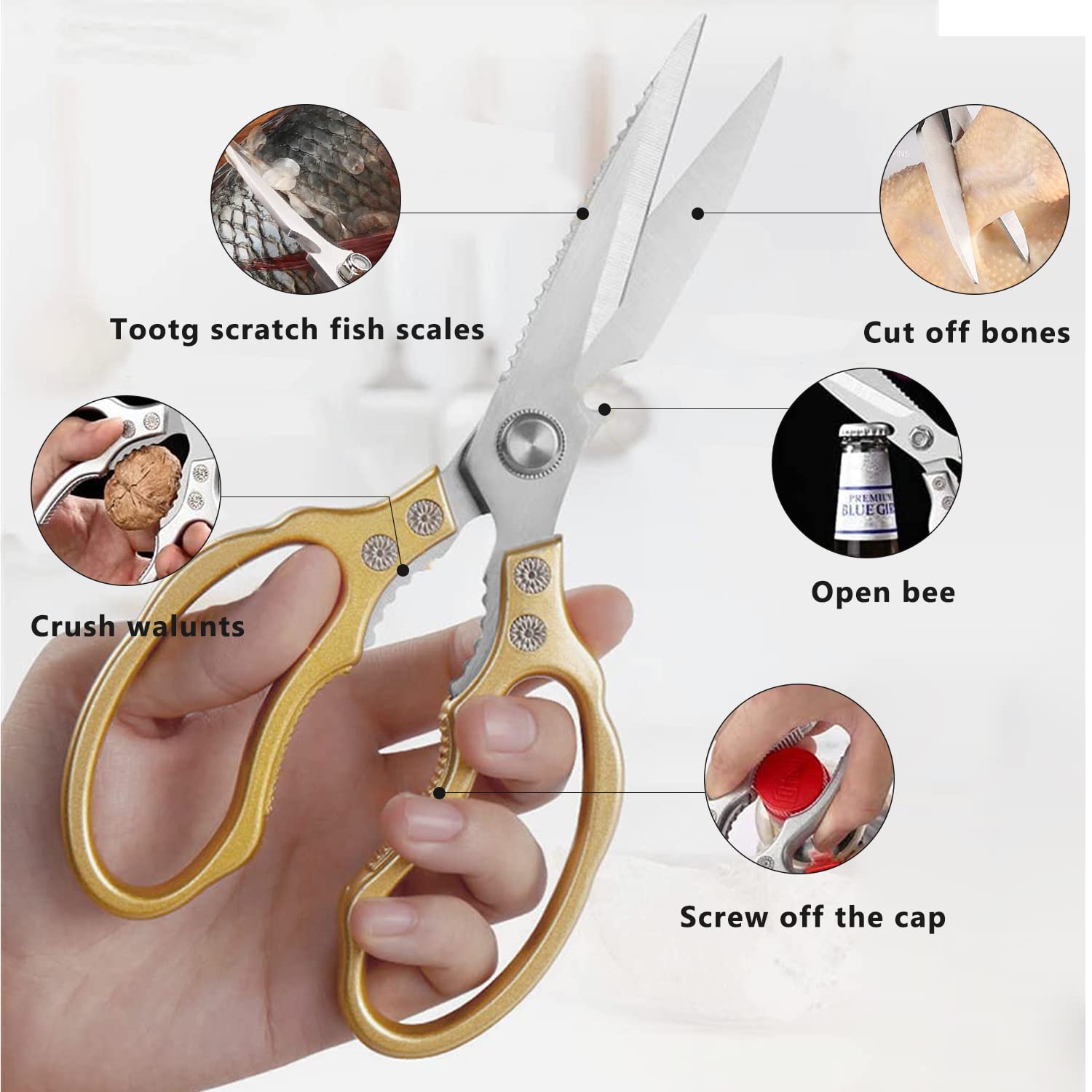 AWinjoy heavy-duty kitchen shears are dishwasher safe for easy cleanup.