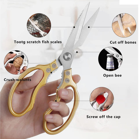 AWinjoy heavy-duty kitchen shears are dishwasher safe for easy cleanup.