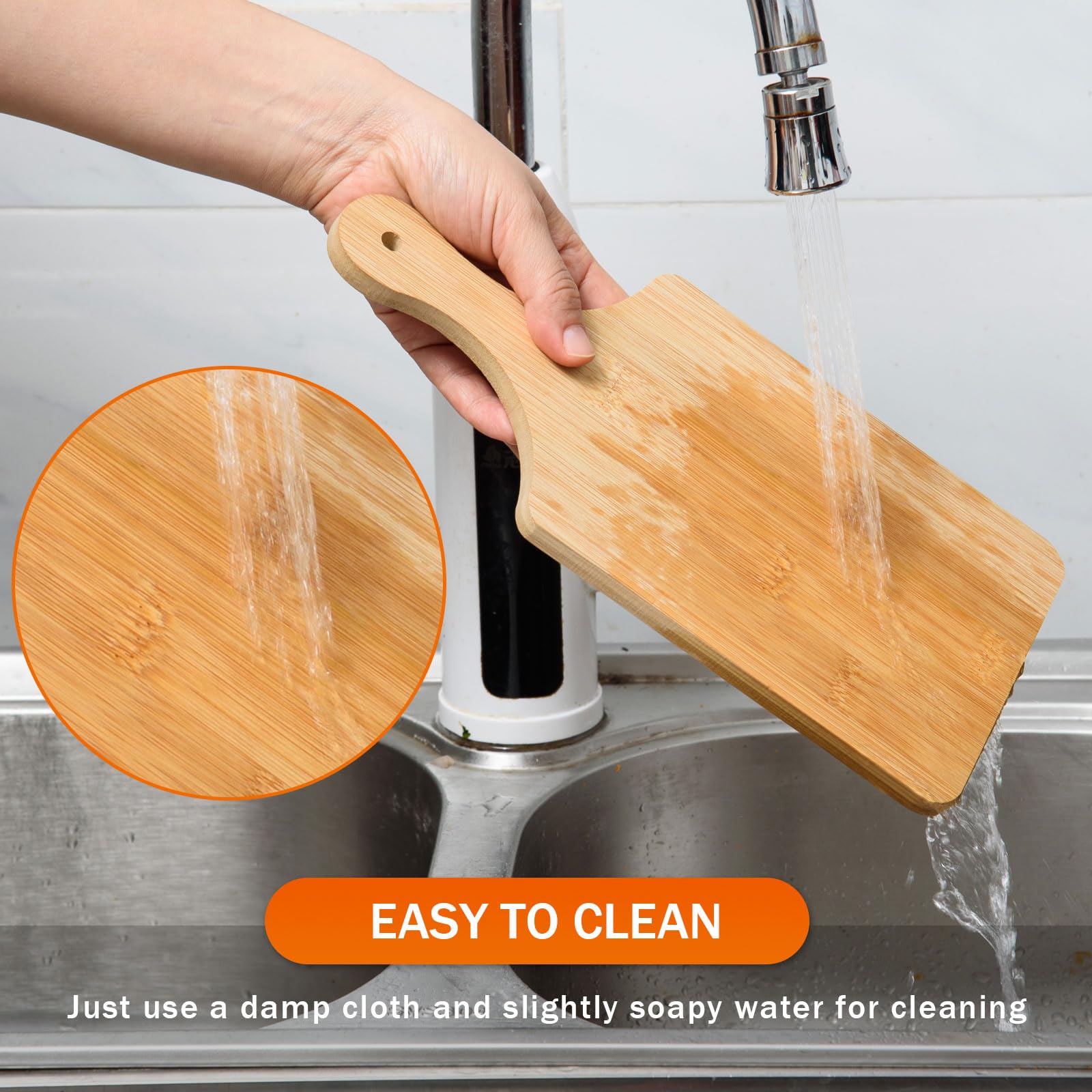 AWIZOM serving board stacked for easy kitchen organization and serving.