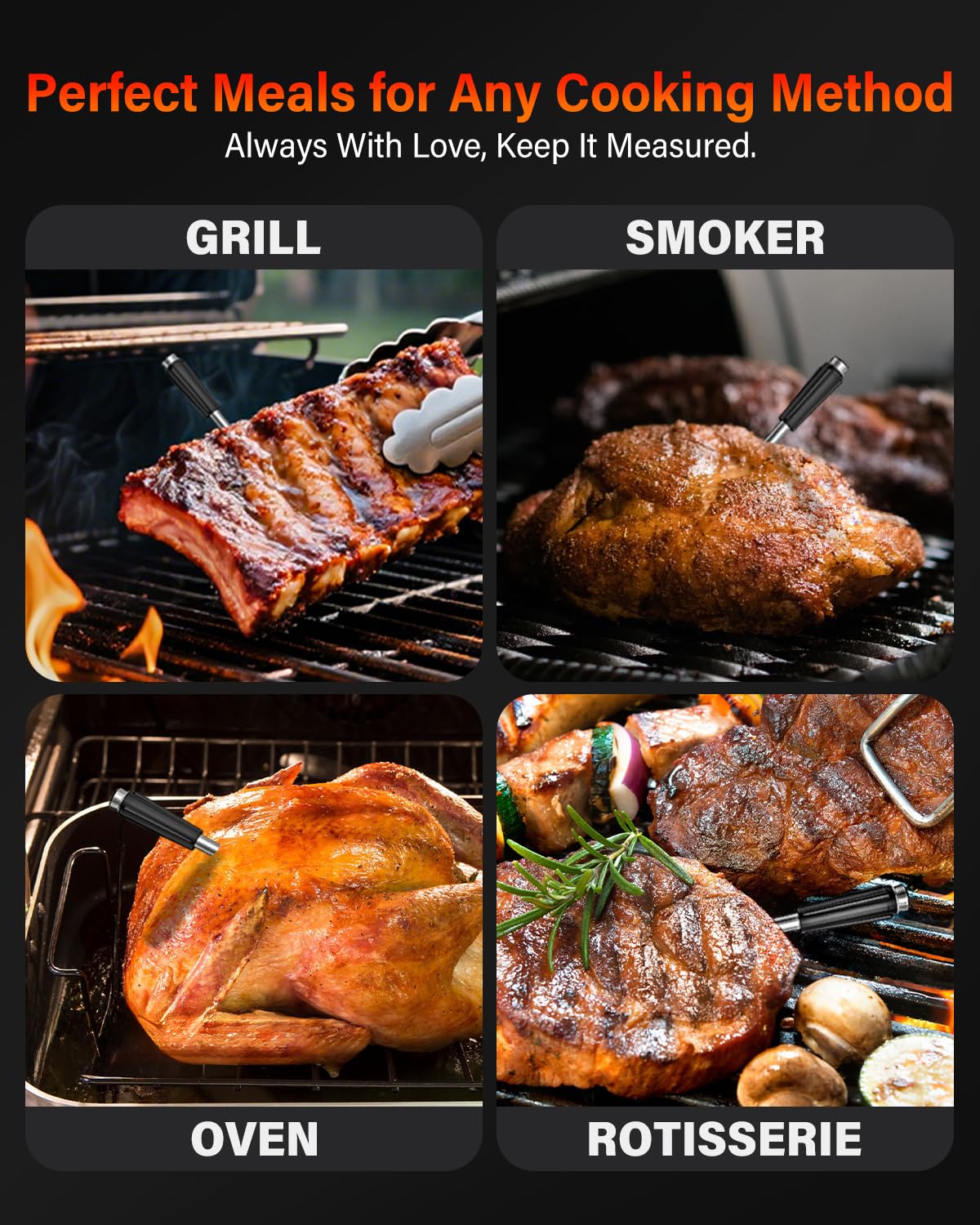 AWLKIM kitchen setup using thermometer for BBQ and smoking