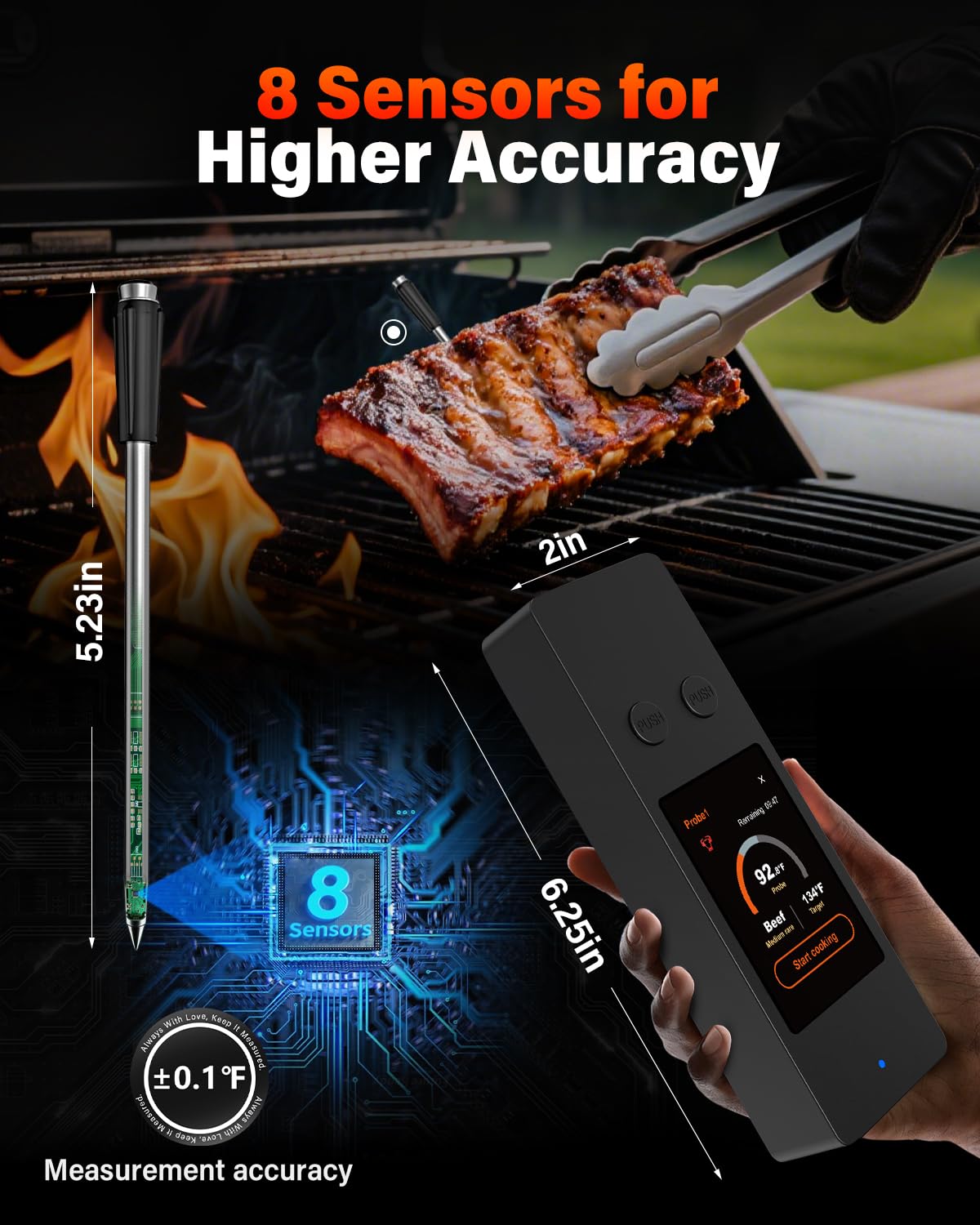 AWLKIM long-range Bluetooth supports outdoor grilling up to 800 ft