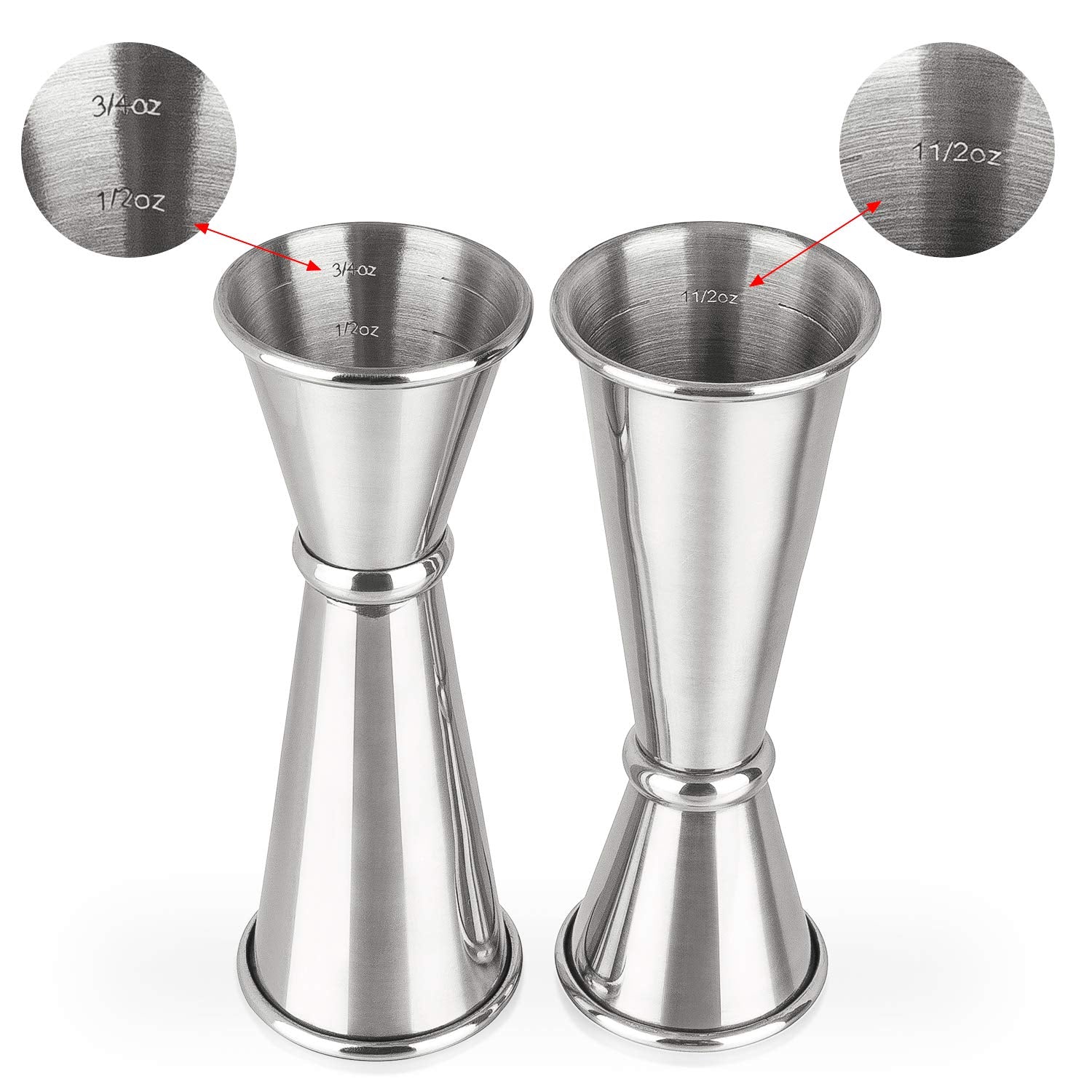 Awpeye two-sided cocktail jigger ideal for quick pour and effortless measuring.