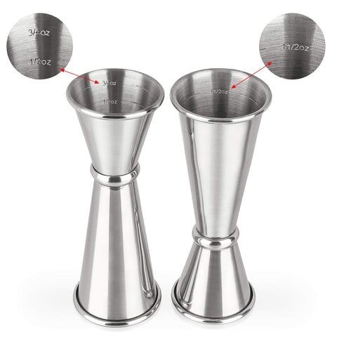 Awpeye two-sided cocktail jigger ideal for quick pour and effortless measuring.