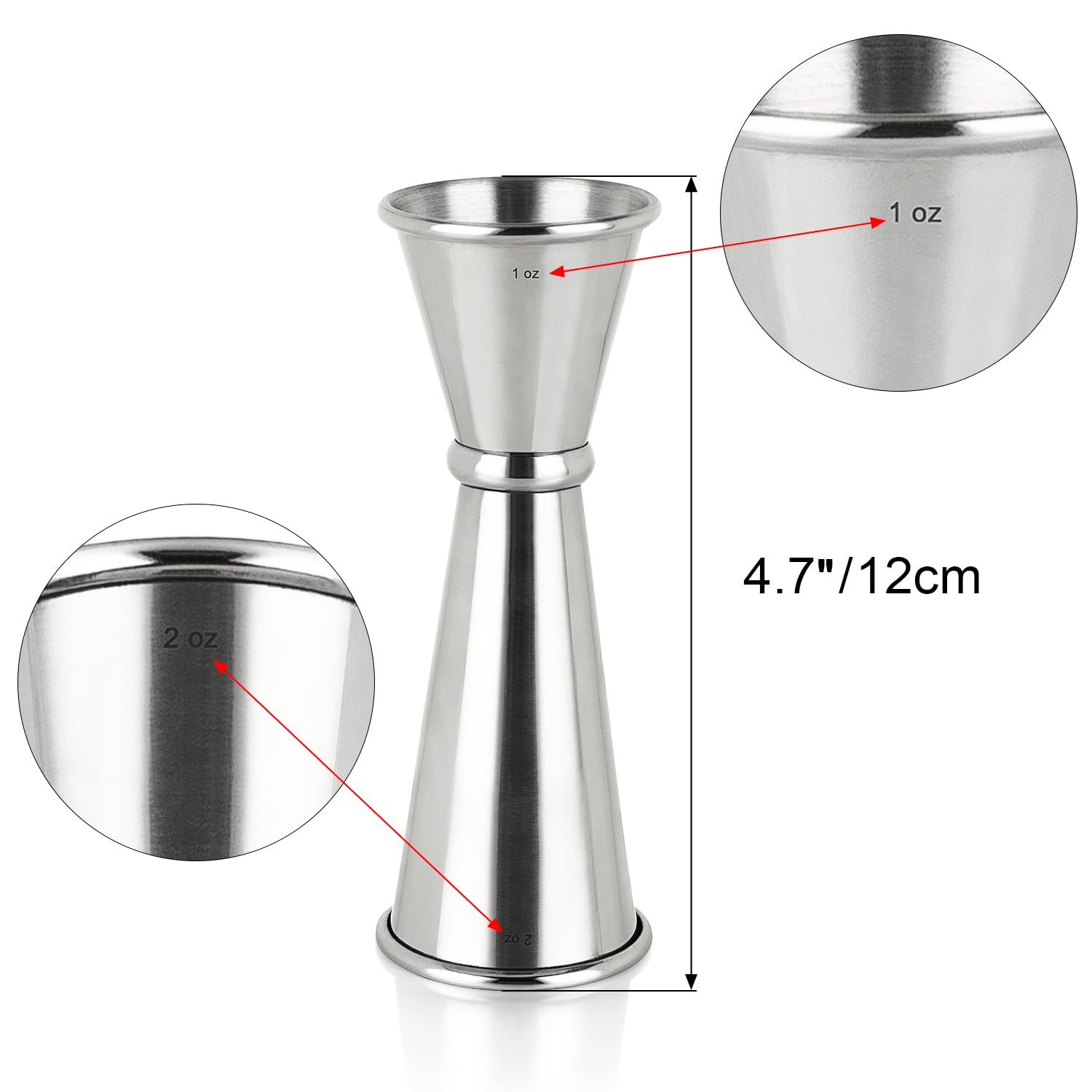 Awpeye stainless steel jigger with brushed finish feels durable and easy to clean.