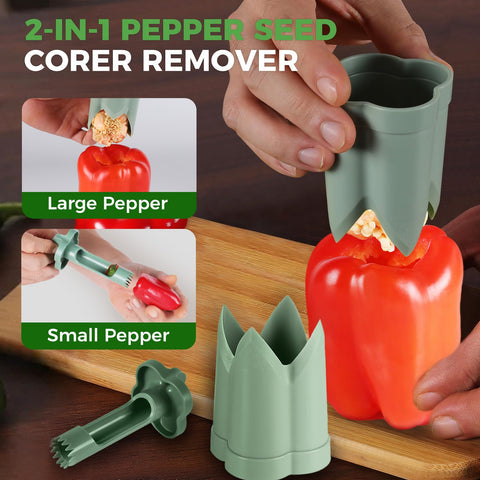 awrose short pepper corer fits bell peppers for clean cores and stems