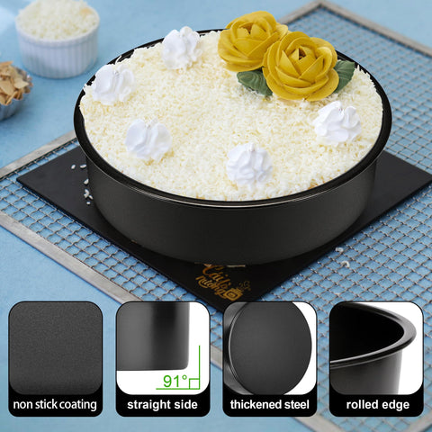 AWTBDP fixed-bottom cake pan prevents leaks and mess.