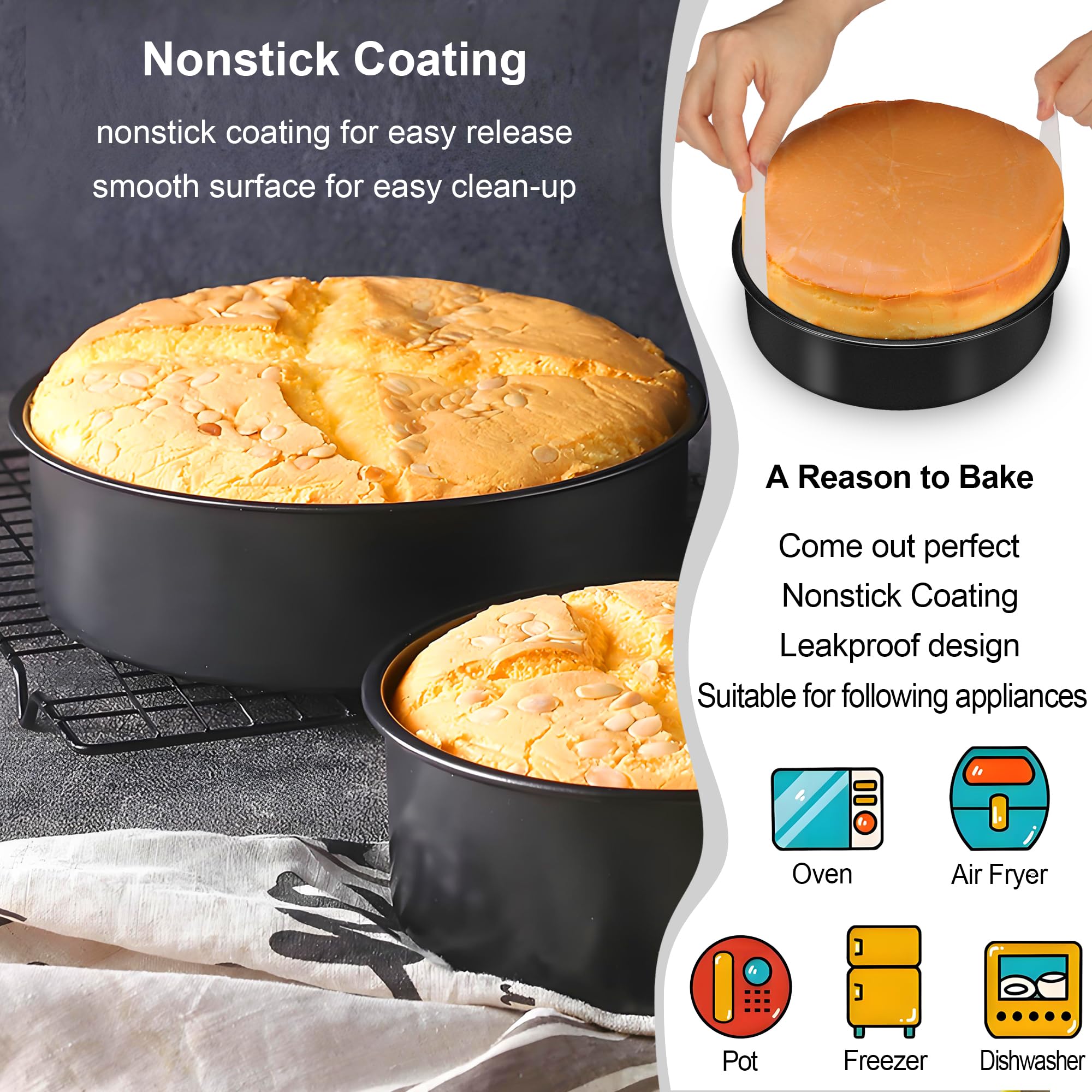 AWTBDP straight-sided cake pan produces clean layers.
