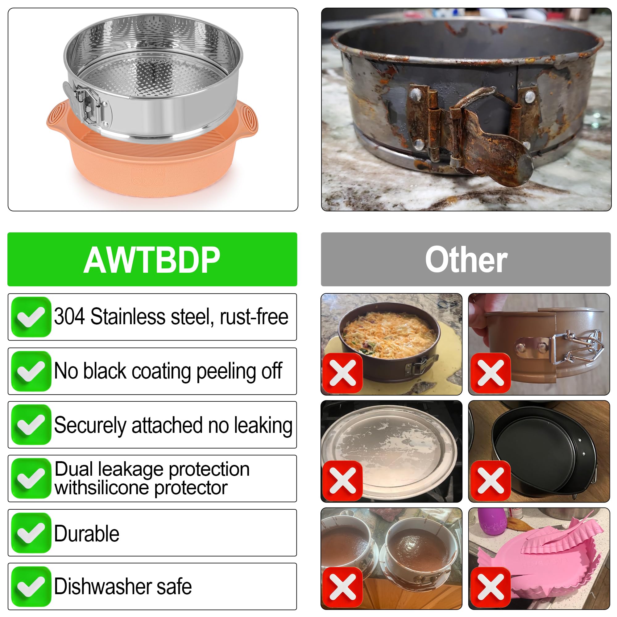 AWTBDP 9 inch springform pan for larger cheesecakes and layers.